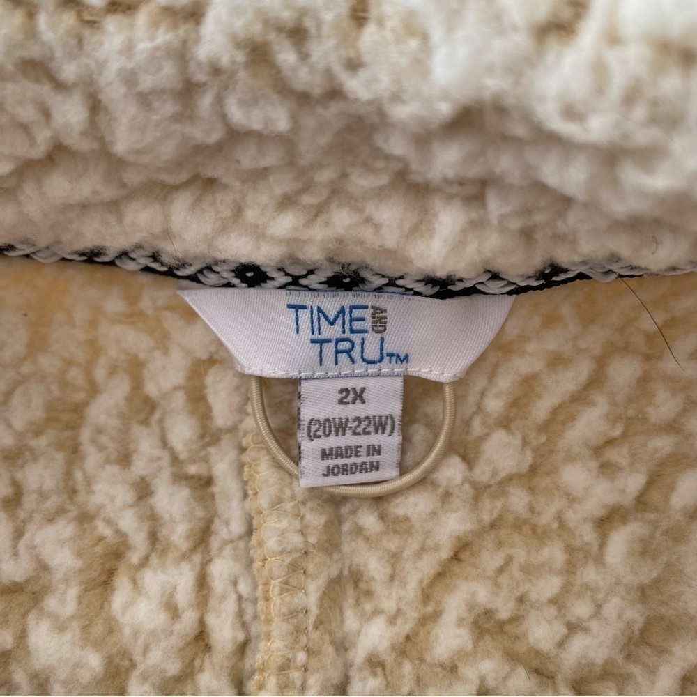 TIME & TRU Top Faux Sherpa Oatmeal Heather Women's Plus Size 2X (20W-22W) - Picture 11 of 12